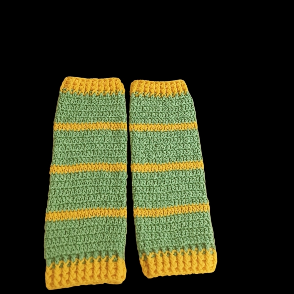 Cozy Green and Yellow Women's Knit Socks